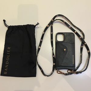 Bandolier iPhone 11 Case With Rose Gold Stud Strap